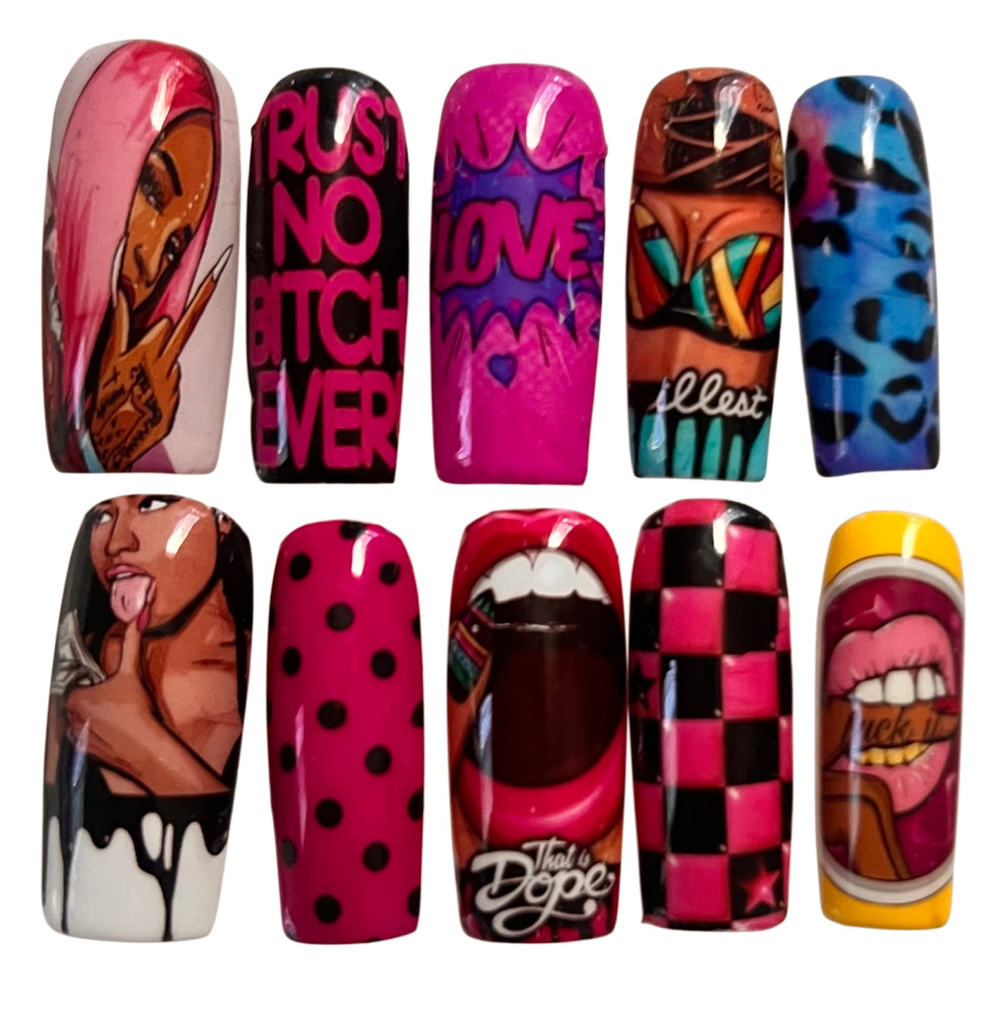 Hip Hop Baddie Press On Nail Set