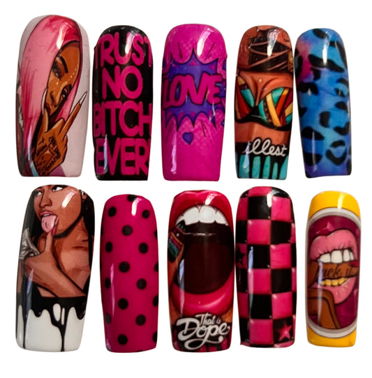 Hip Hop Baddie Press On Nail Set
