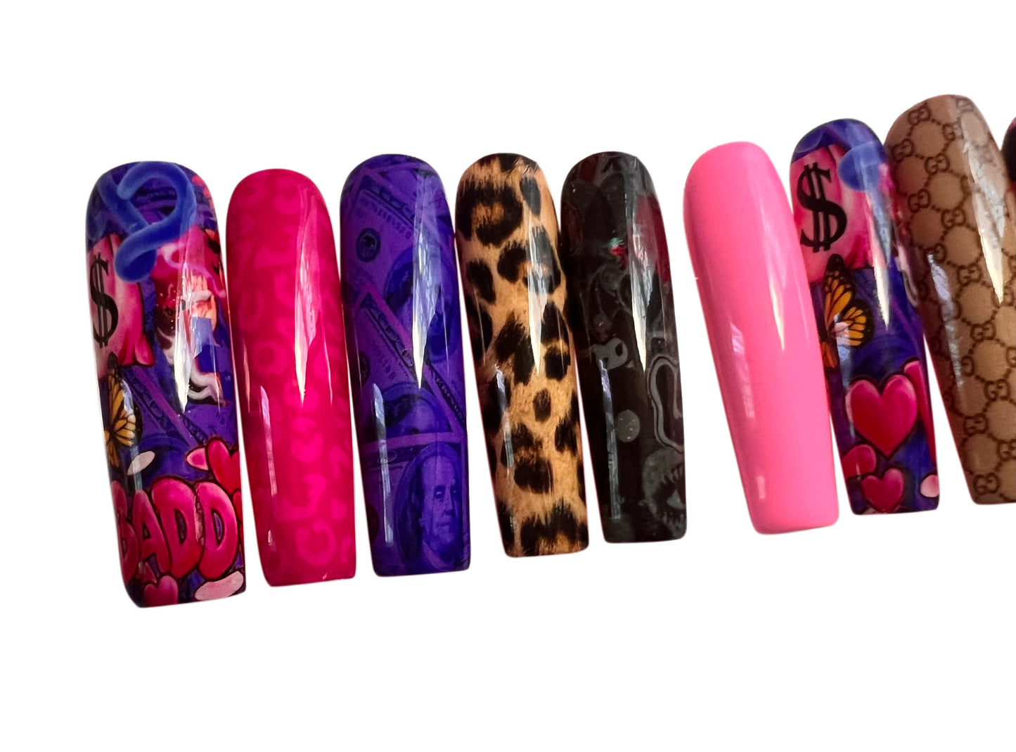 “Too Pretty 2 Text Back” XL Press on Nail Set