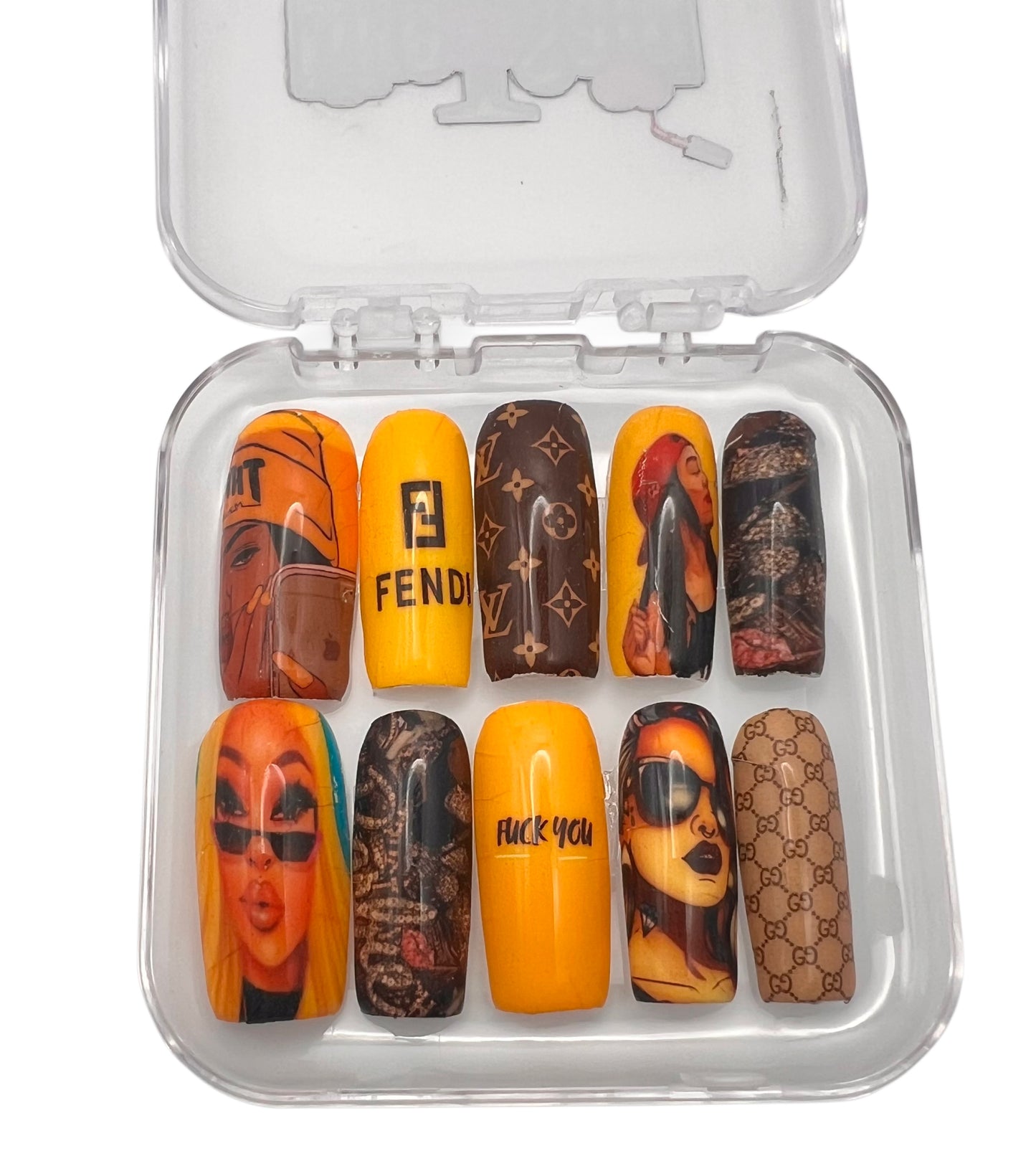 Yellow Lux Baddie Press On Nail Set