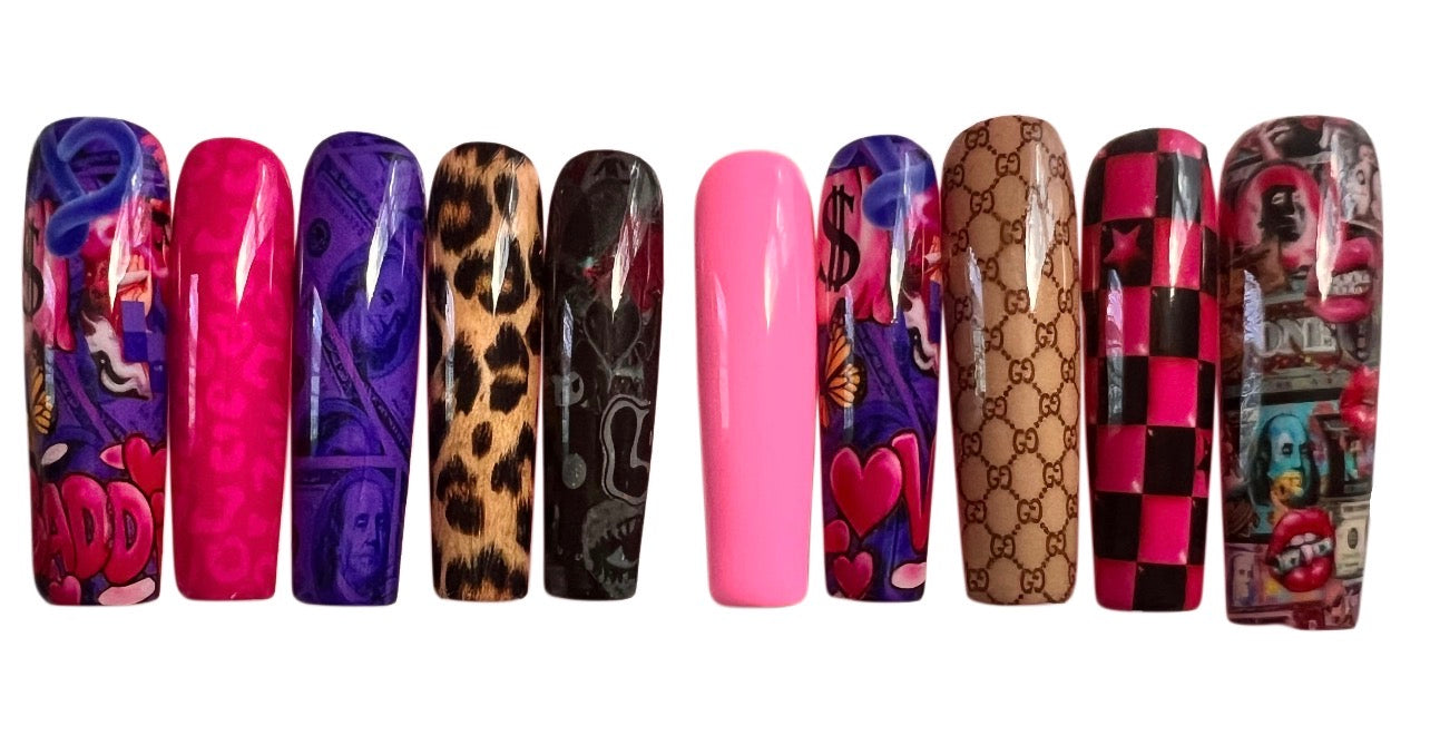 “Too Pretty 2 Text Back” XL Press on Nail Set