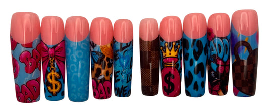 Aqua Lux Baddie XL Press On Nail Set