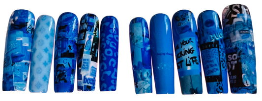 Pretty Heaux Luv Blu XL Press On Nail Set