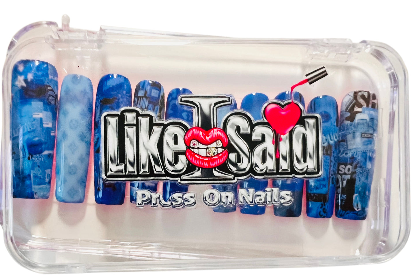 Pretty Heaux Luv Blu XL Press On Nail Set