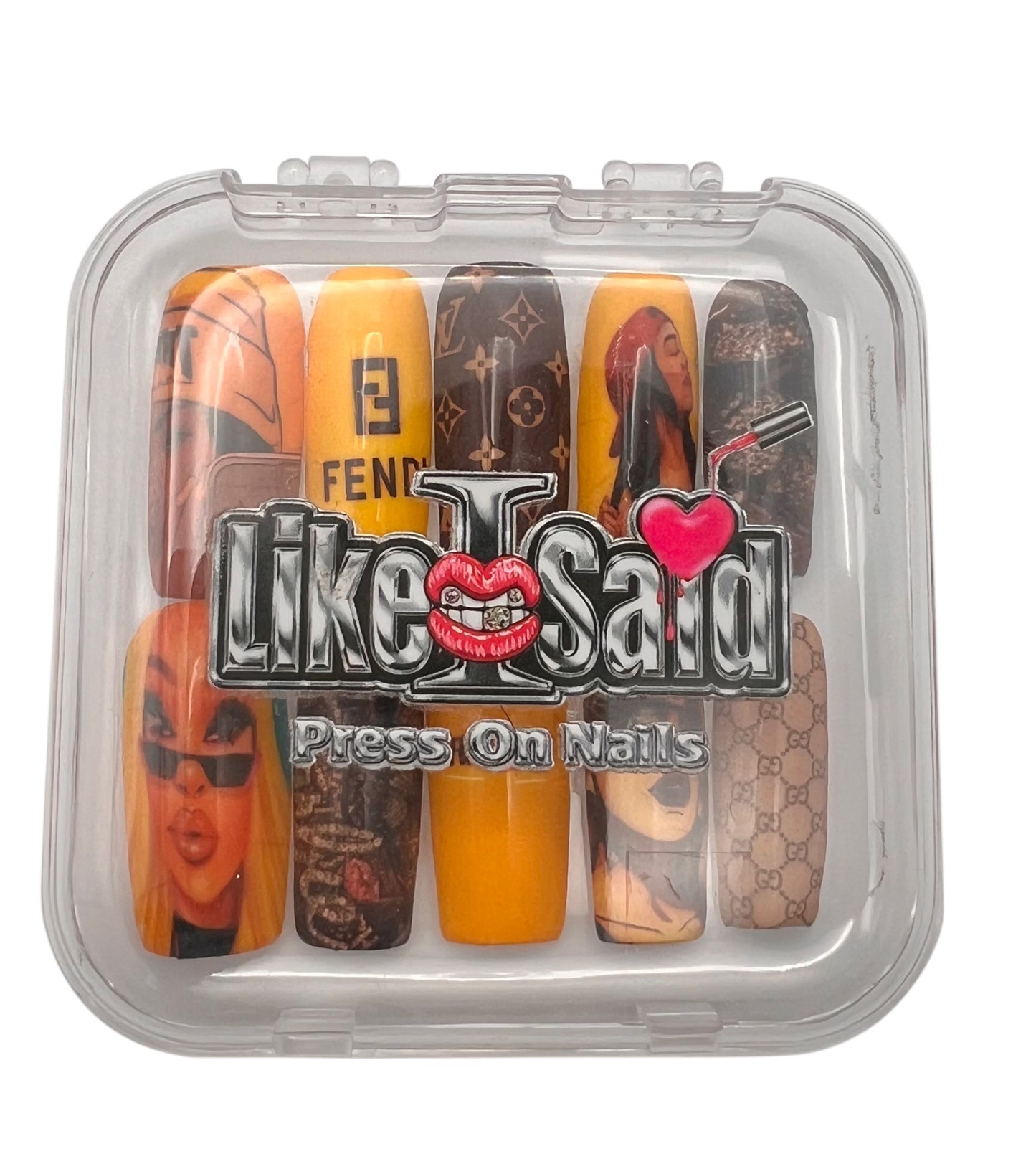 Yellow Lux Baddie Press On Nail Set