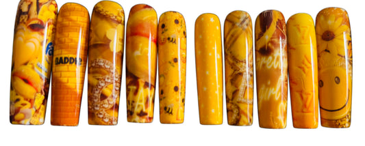 Pretty Yellow Aesthetic XL Press On Nail Set