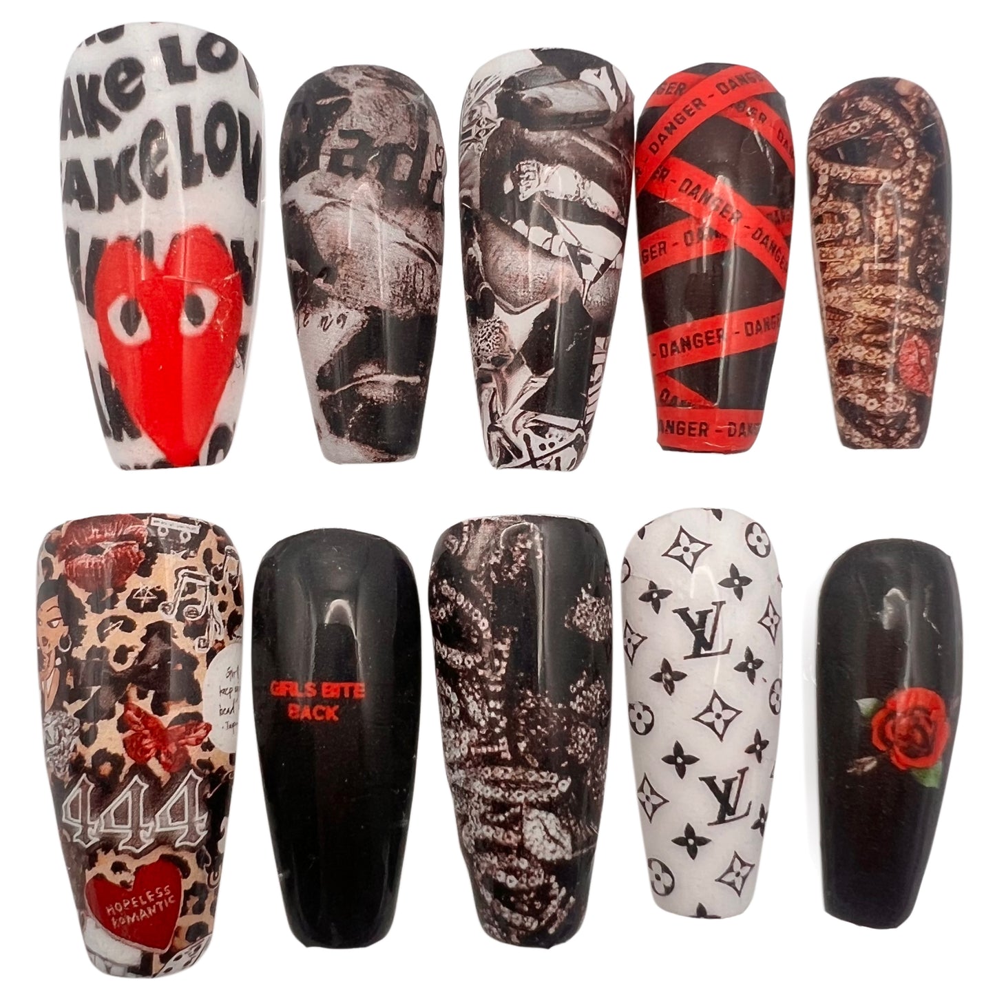 Dark Romance Lux Baddie Press On Nail Set