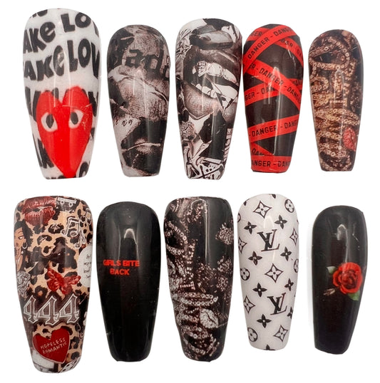 Dark Romance Lux Baddie Press On Nail Set